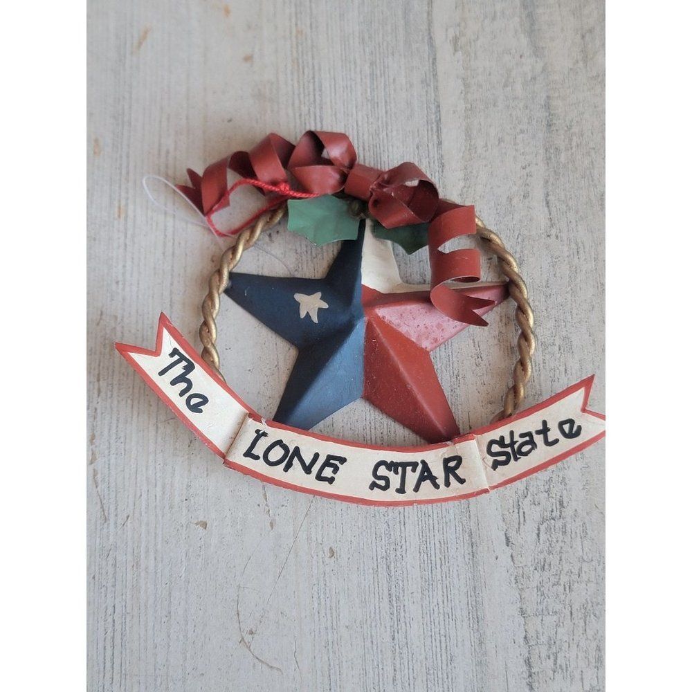 The Lone Star State Texas‎ flag ornament Xmas mistletoe